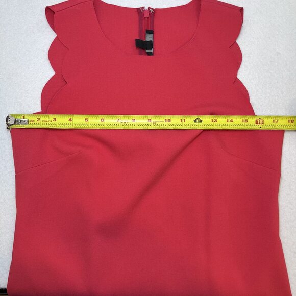J Crew sleeveless scallop edge arm hem coral salmon mini dress women size 4 - Picture 10 of 12